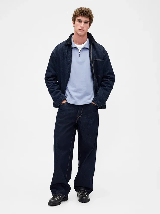 Zware oversized pullover met kwartrits