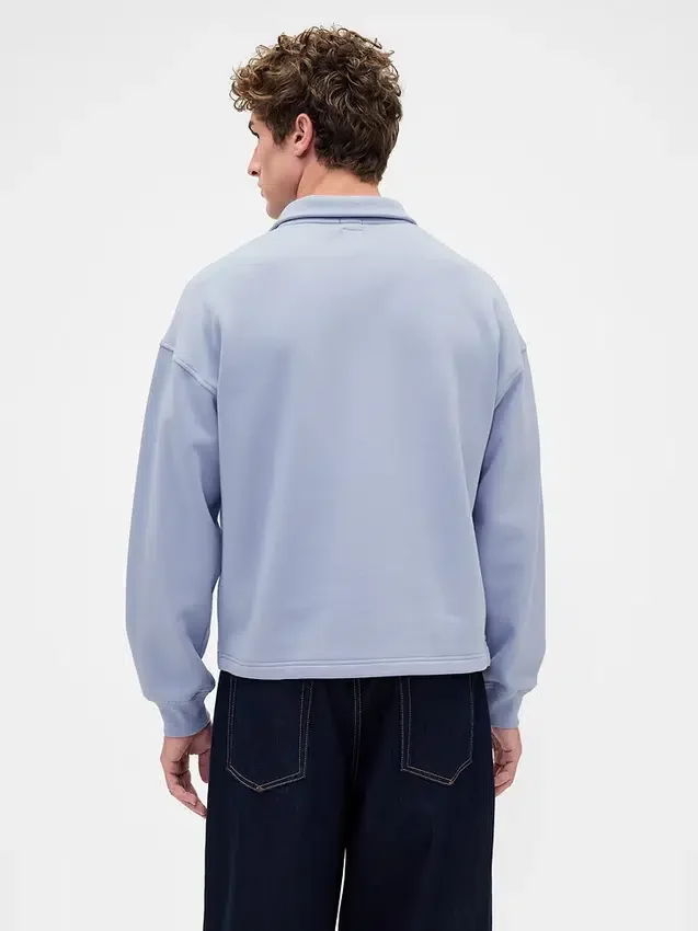Zware oversized pullover met kwartrits