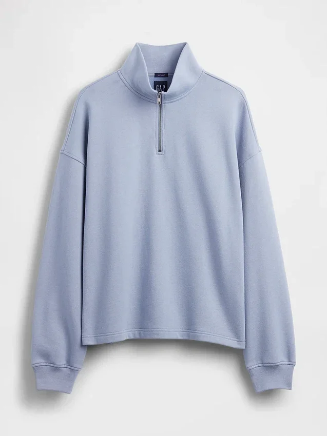 Zware oversized pullover met kwartrits
