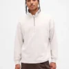 Zware oversized pullover met logo en kwartritssluiting