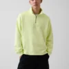 Zware oversized pullover met logo en kwartritssluiting