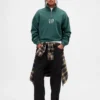 Zware oversized pullover met logo en kwartritssluiting