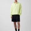Zware oversized pullover met logo en kwartritssluiting