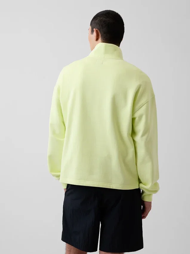 Zware oversized pullover met logo en kwartritssluiting