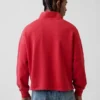 Zware oversized pullover met logo en kwartritssluiting