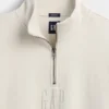 Zware oversized pullover met logo en kwartritssluiting