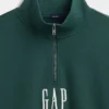 Zware oversized pullover met logo en kwartritssluiting
