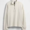 Zware oversized pullover met logo en kwartritssluiting