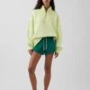 Zware oversized pullover met logo en kwartritssluiting