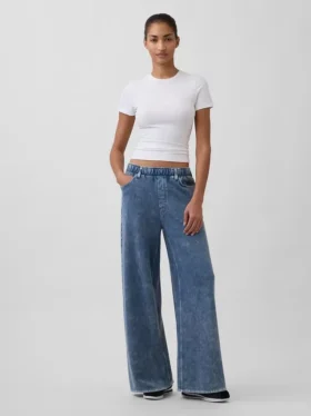 Zware, ruimvallende joggingbroek in Jeansstijl