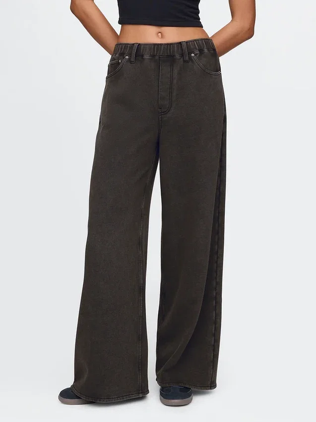 Zware, ruimvallende joggingbroek in Jeansstijl