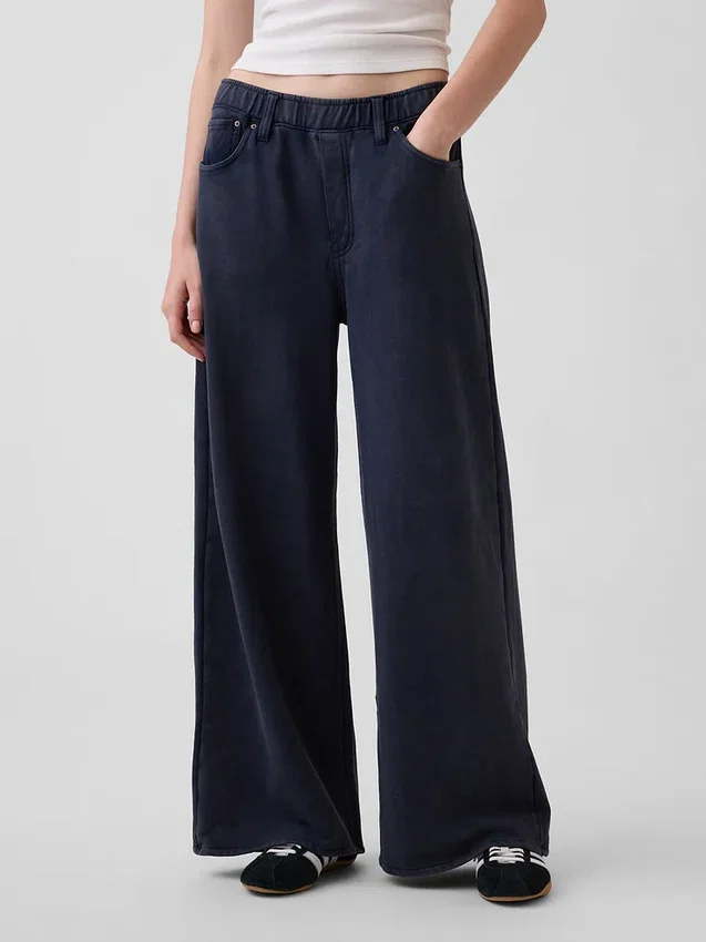 Zware, ruimvallende joggingbroek in Jeansstijl