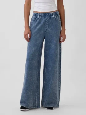 Zware, ruimvallende joggingbroek in Jeansstijl