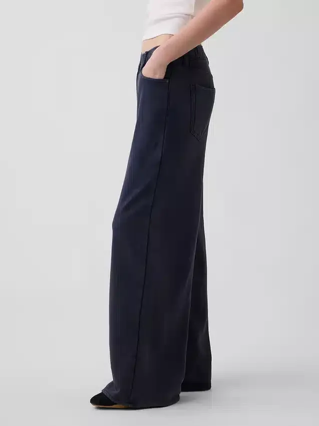 Zware, ruimvallende joggingbroek in Jeansstijl