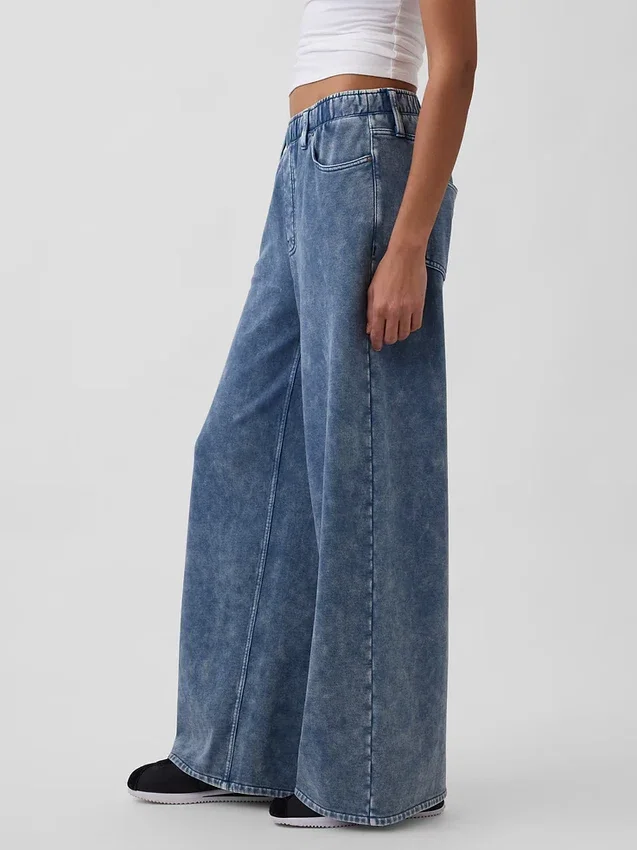 Zware, ruimvallende joggingbroek in Jeansstijl