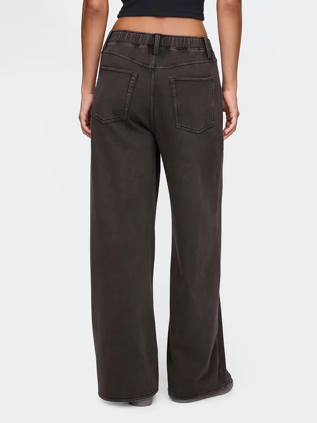 Zware, ruimvallende joggingbroek in Jeansstijl