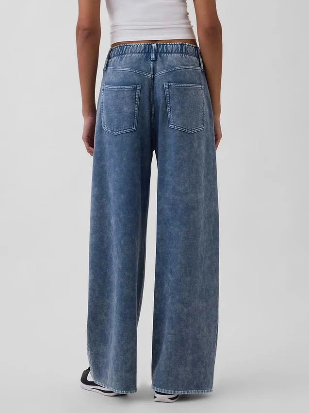 Zware, ruimvallende joggingbroek in Jeansstijl
