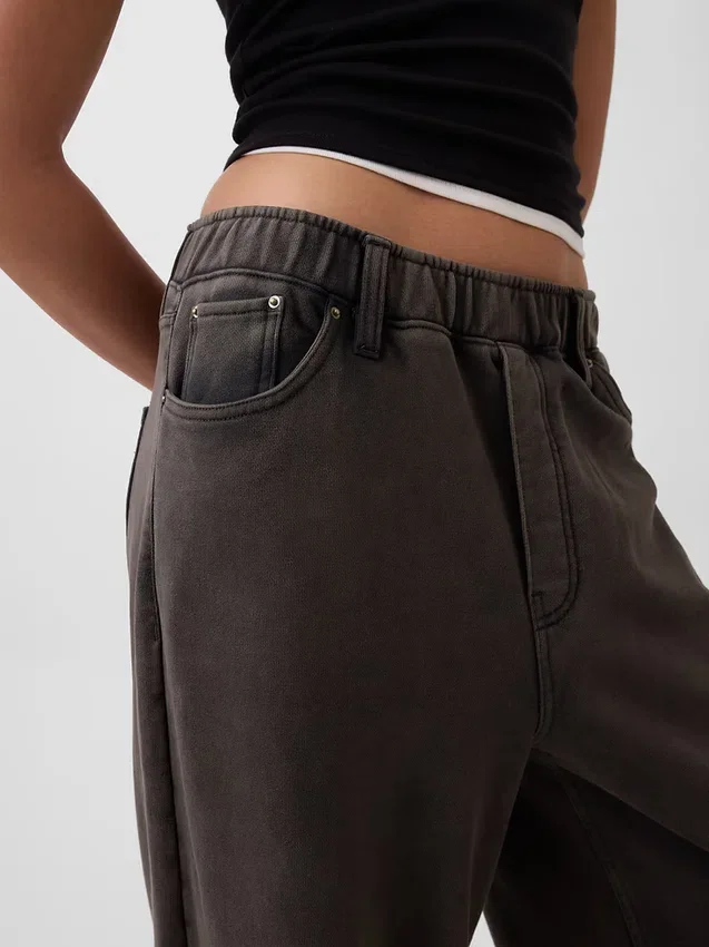 Zware, ruimvallende joggingbroek in Jeansstijl