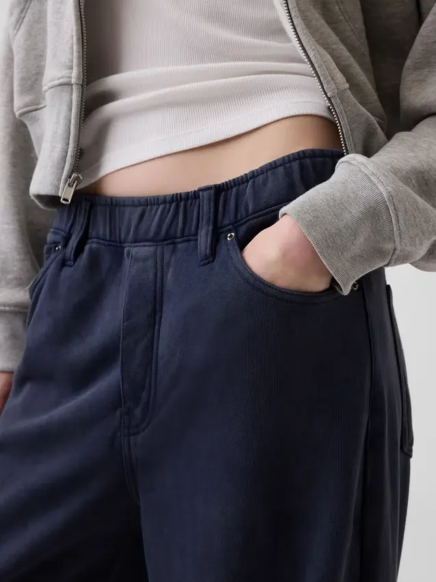 Zware, ruimvallende joggingbroek in Jeansstijl
