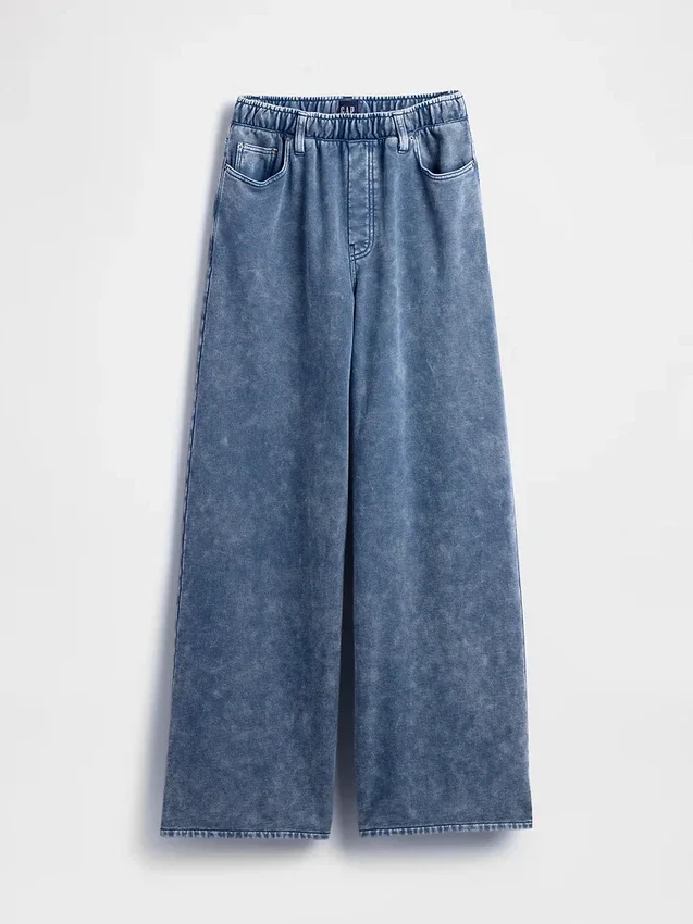 Zware, ruimvallende joggingbroek in Jeansstijl