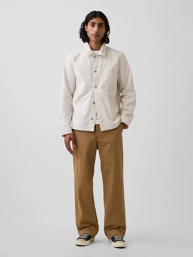 Zware twill '90s loszittende kaki broek