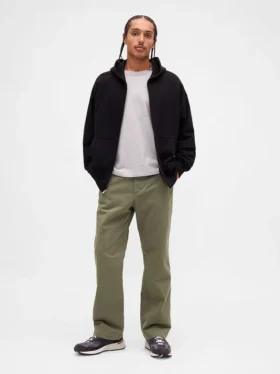 Zware twill '90s loszittende kaki broek