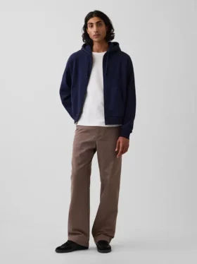 Zware twill '90s loszittende kaki broek