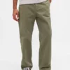 Zware twill '90s loszittende kaki broek
