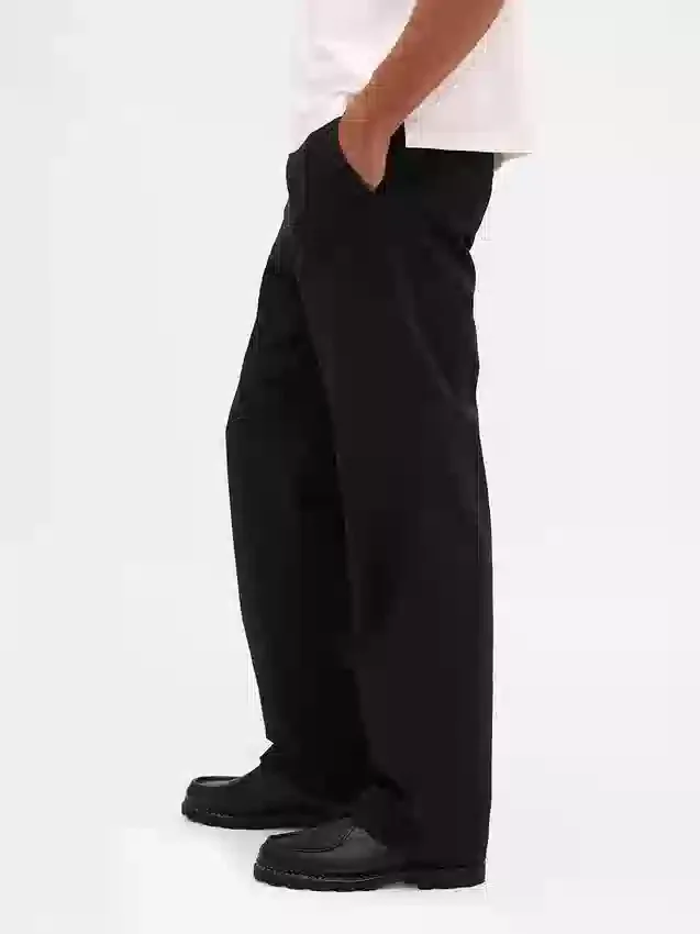 Zware twill '90s loszittende kaki broek