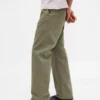 Zware twill '90s loszittende kaki broek