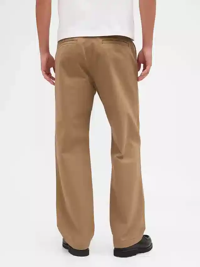 Zware twill '90s loszittende kaki broek
