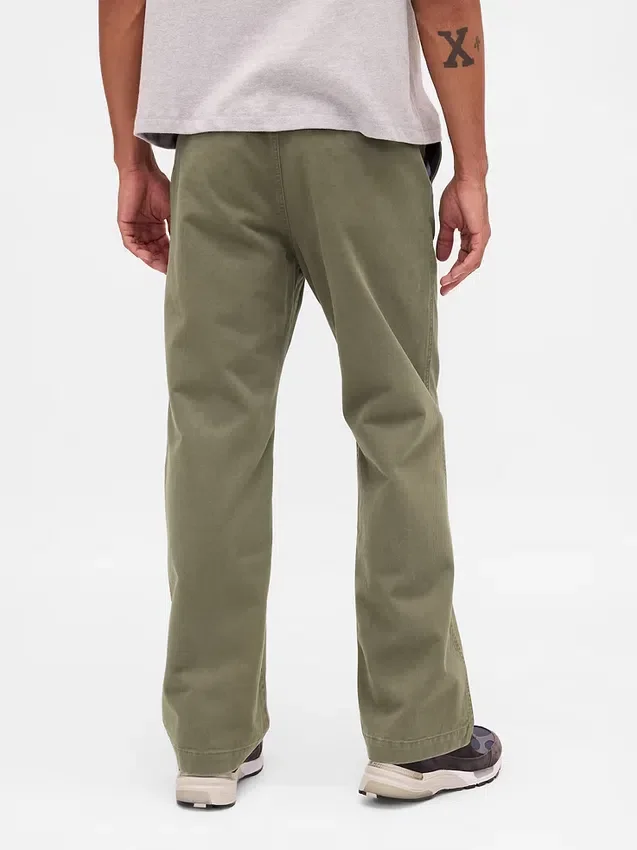 Zware twill '90s loszittende kaki broek