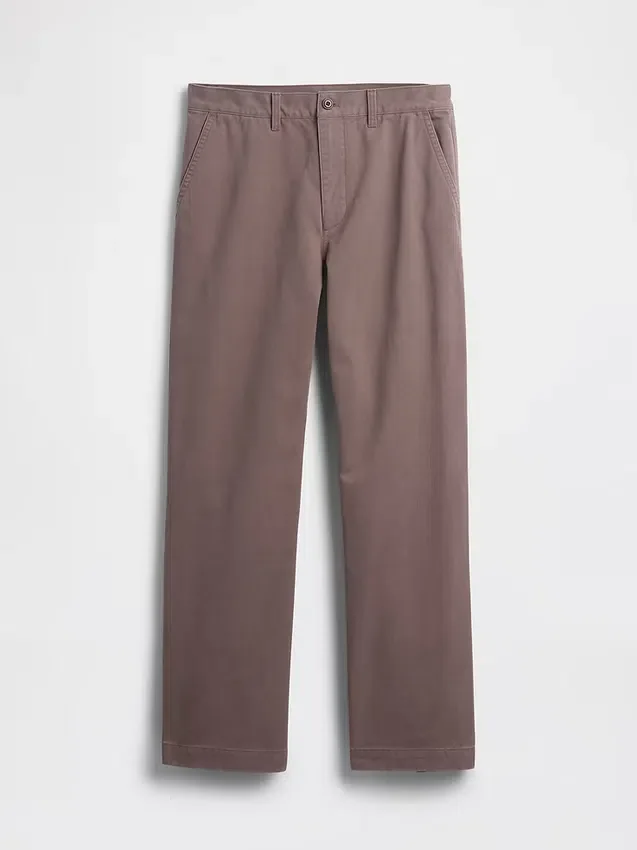 Zware twill '90s loszittende kaki broek
