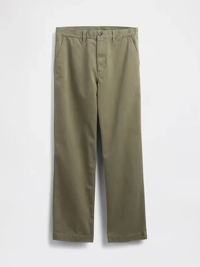 Zware twill '90s loszittende kaki broek