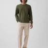 Zware twill, relaxte rechte kaki