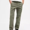 Zware twill, relaxte rechte kaki