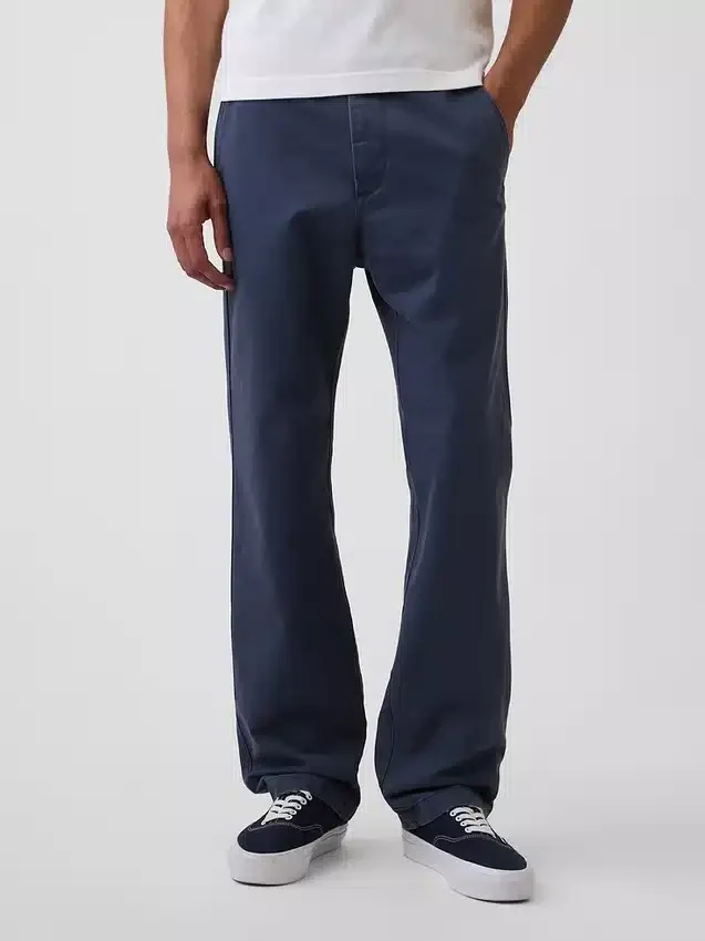 Zware twill, relaxte rechte kaki