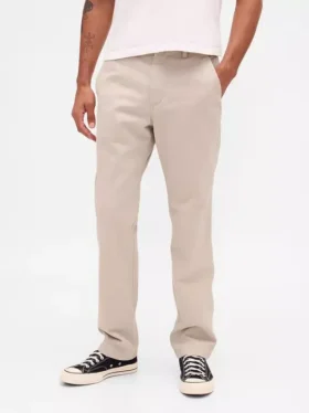 Zware twill, relaxte rechte kaki