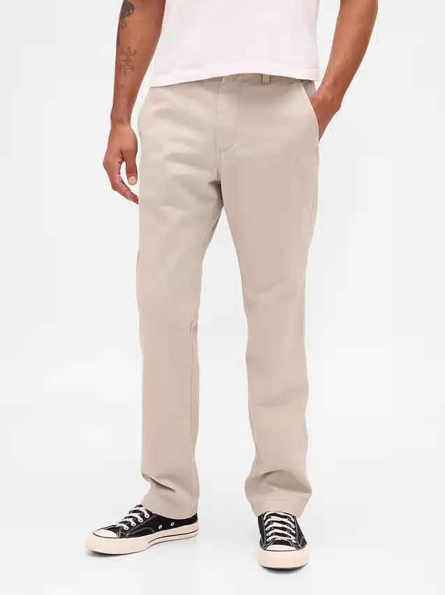 Zware twill, relaxte rechte kaki