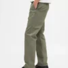 Zware twill, relaxte rechte kaki