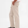 Zware twill, relaxte rechte kaki
