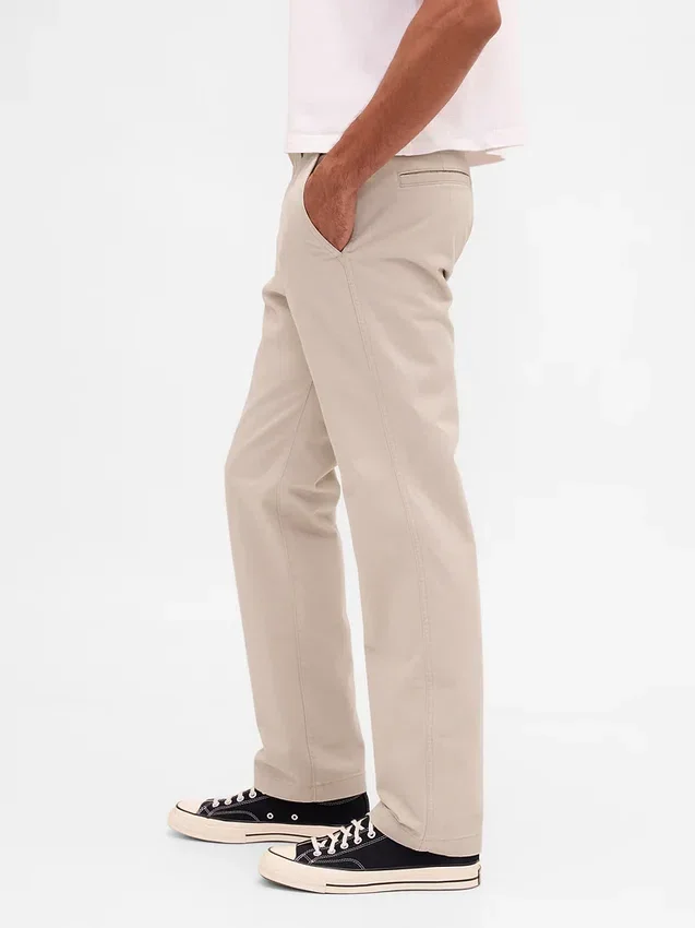 Zware twill, relaxte rechte kaki