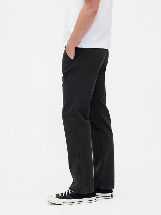 Zware twill, relaxte rechte kaki