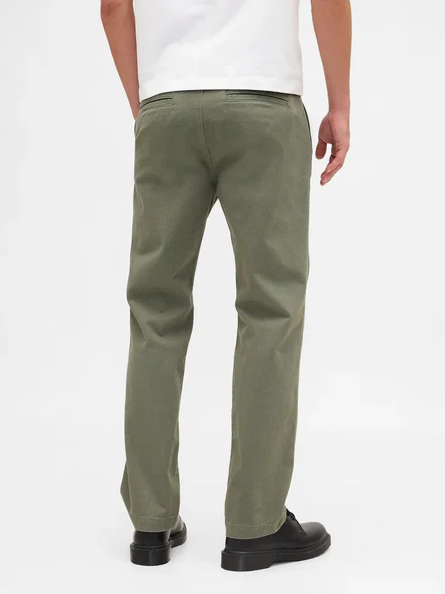 Zware twill, relaxte rechte kaki