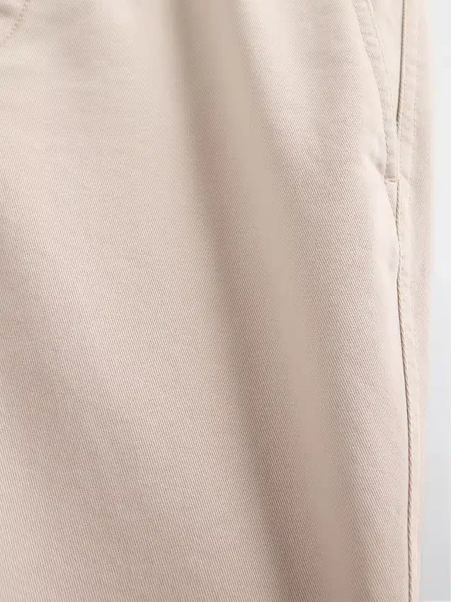 Zware twill, relaxte rechte kaki