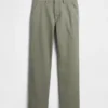 Zware twill, relaxte rechte kaki