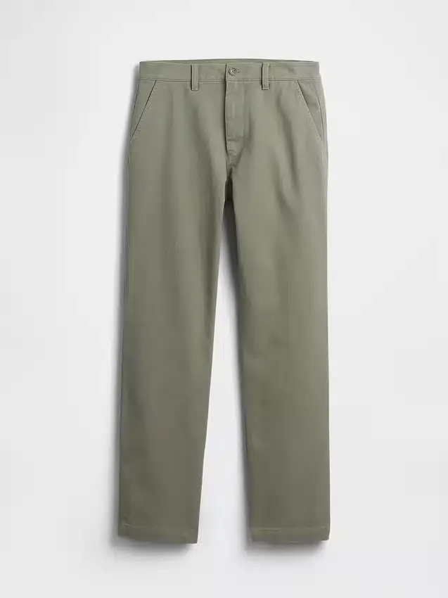 Zware twill, relaxte rechte kaki