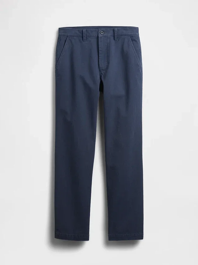 Zware twill, relaxte rechte kaki